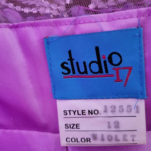 NWT Purple Beaded Prom Dress - Picture 6 of 9